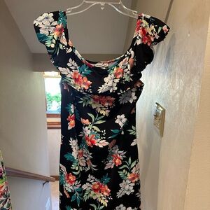 Tommy Bahama Pink and White Flutter Collar Sundress